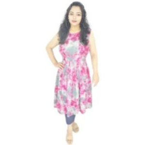 rayon printed short dress