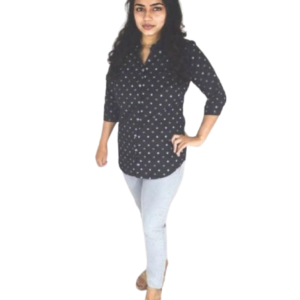 women black printed cotton shirt